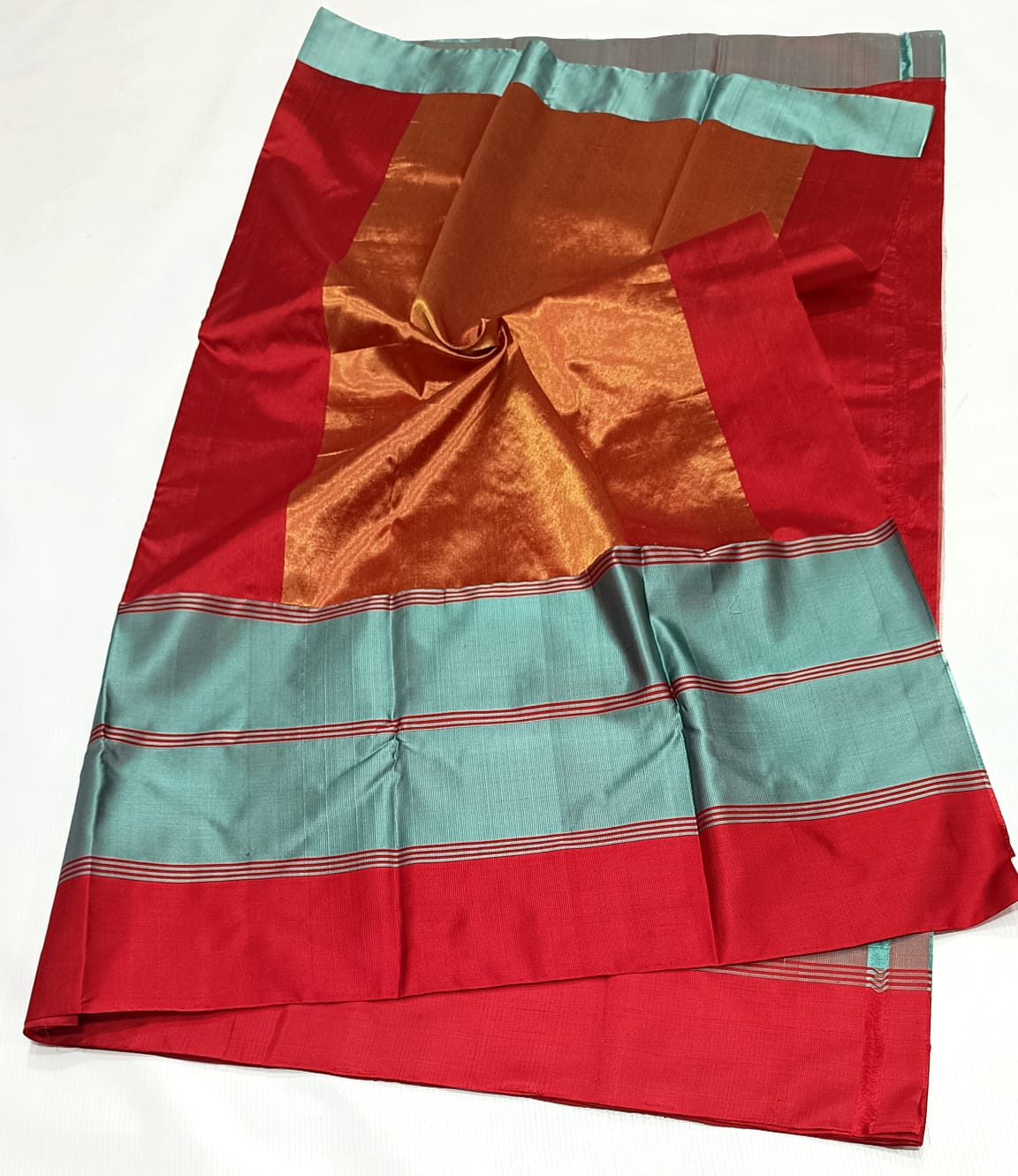 RED CHANDERI SAREE