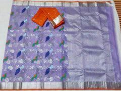 LAVENDER BIRDS  PURE ZARI KOTA SAREE