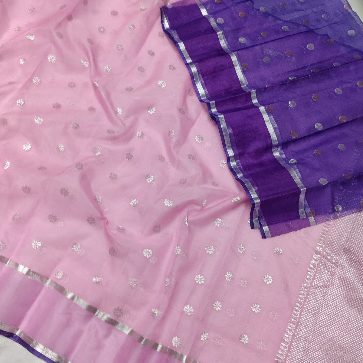 PINK  PURE ZARI KOTA SAREE