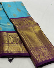 BLUE / MAGENTA PINK  KANCHI SAREE