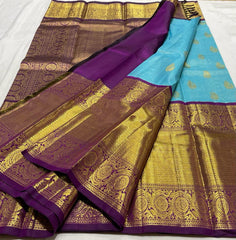 BLUE / MAGENTA PINK  KANCHI SAREE