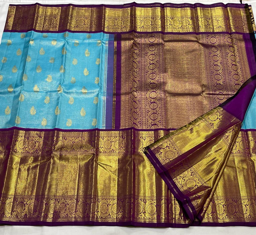 BLUE / MAGENTA PINK  KANCHI SAREE