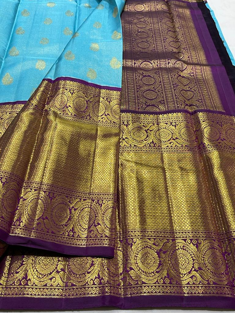 BLUE / MAGENTA PINK  KANCHI SAREE