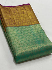 GREEN / BRICK RED KANCHI SAREE