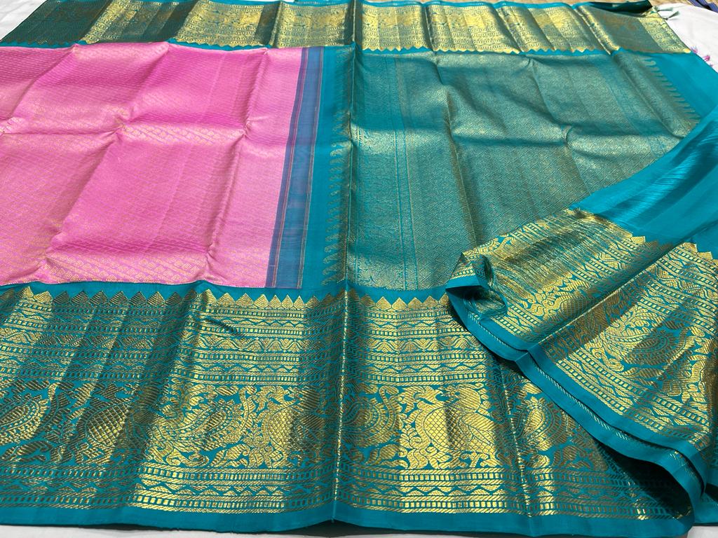 PINK / BLUE KANCHI SAREE