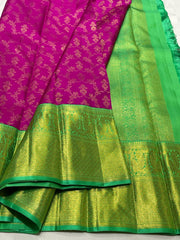 PINK / GREEN  KANCHI SAREE