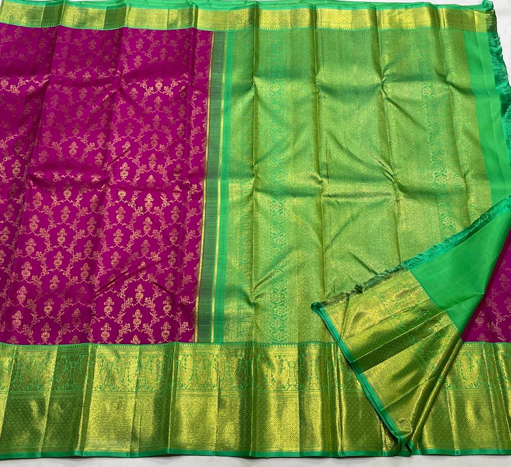 PINK / GREEN  KANCHI SAREE