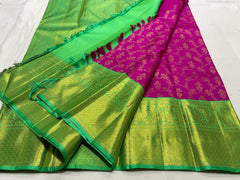 PINK / GREEN  KANCHI SAREE