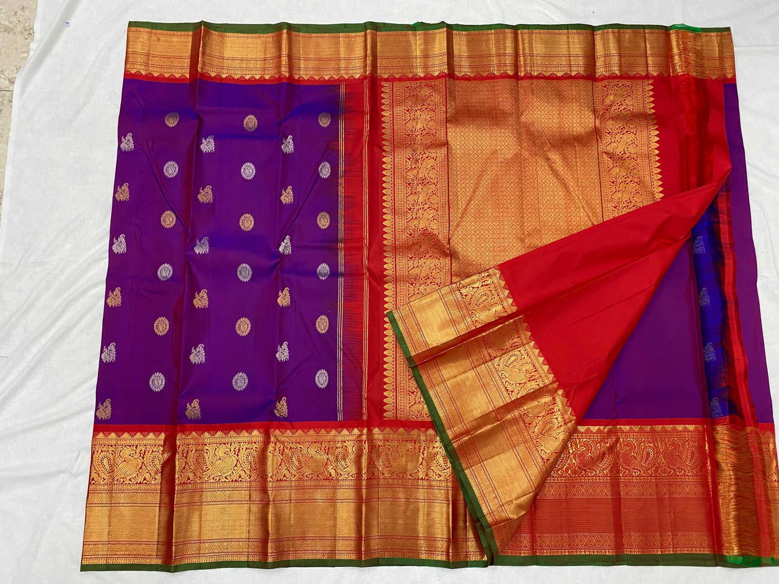 PURPLE / RED GADWAL PATTU SAREE