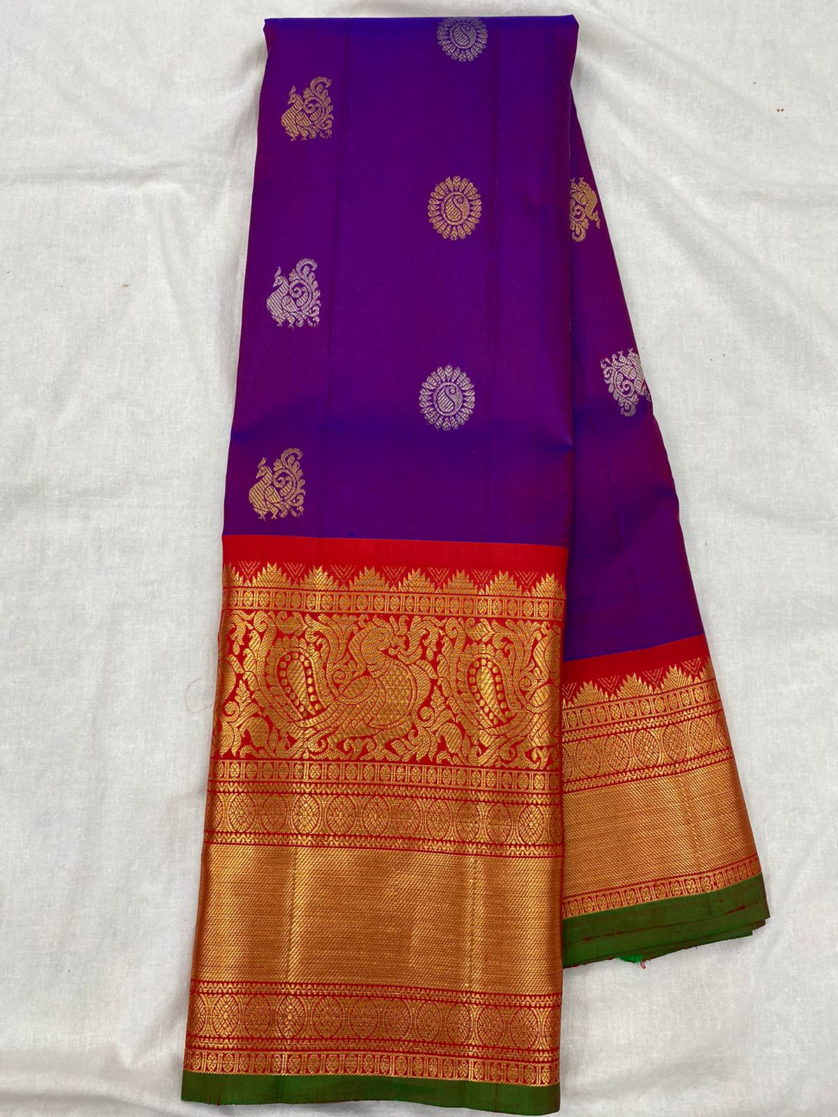 PURPLE / RED GADWAL PATTU SAREE