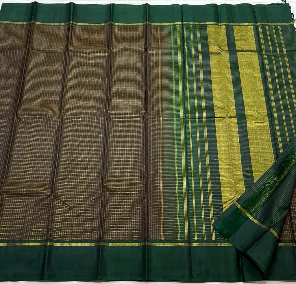 BROWN / GREEN SILK  SAREES