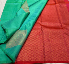 GREEN BORDERLESS SAREE