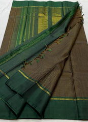 BROWN / GREEN SILK  SAREES