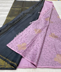 LILAC PINK BORDERLESS SAREE