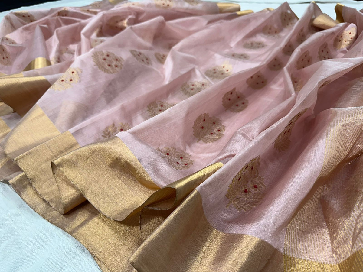 BLUSH PINK CHANDERI SAREE