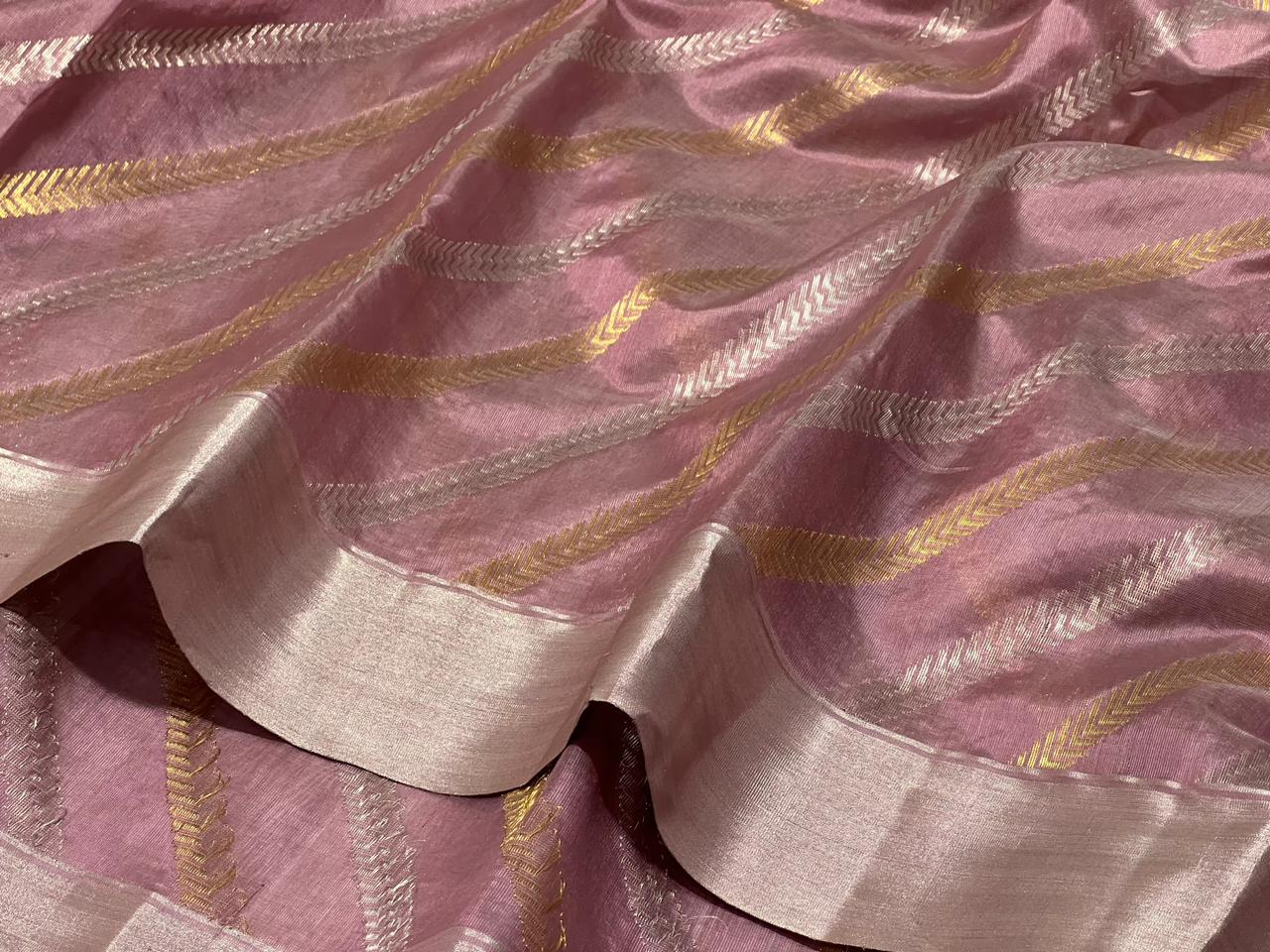 ROSE PINK CHANDERI SAREE