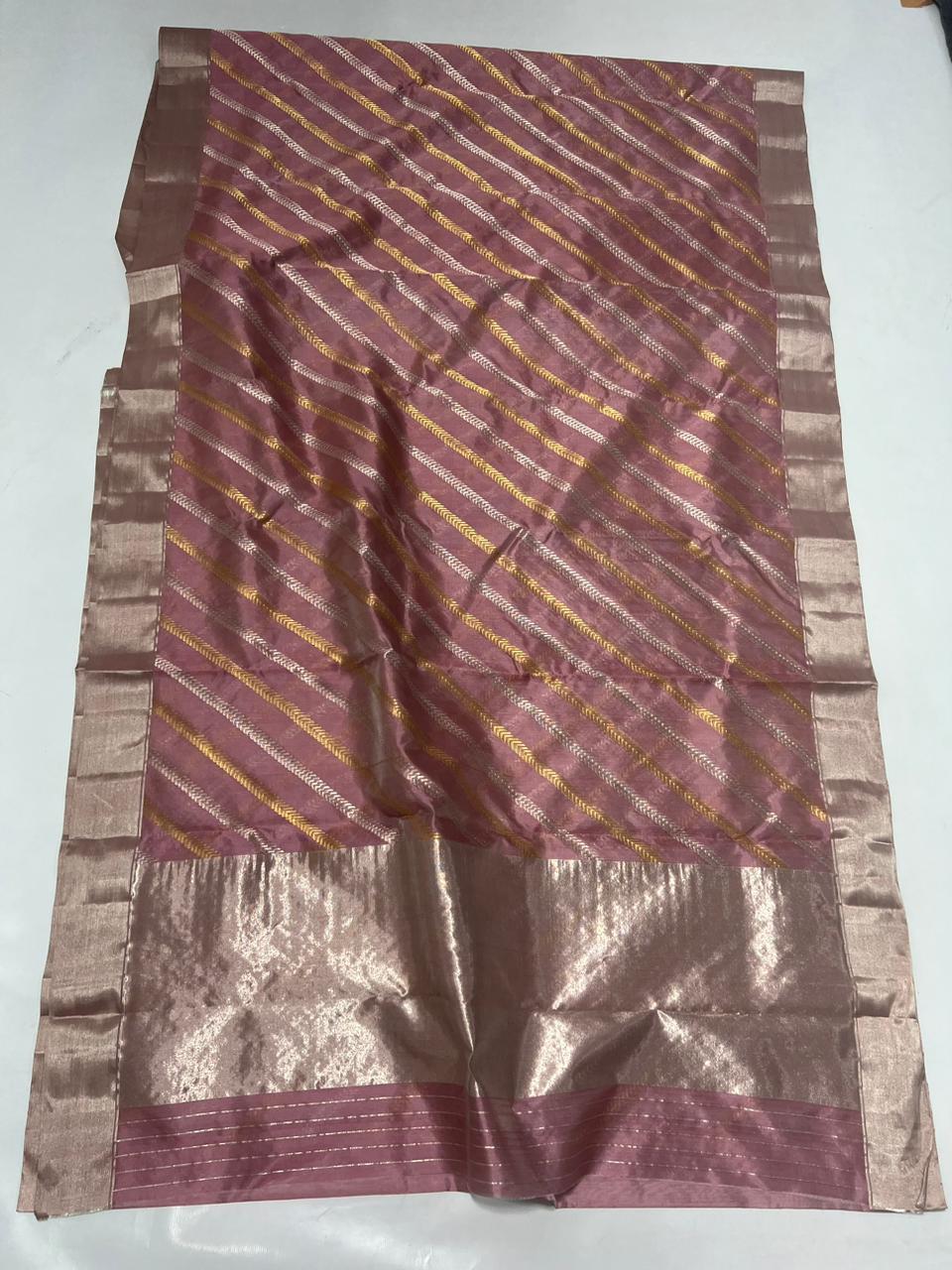 ROSE PINK CHANDERI SAREE