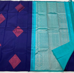 BLUE BORDERLESS SAREE