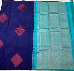 BLUE BORDERLESS SAREE