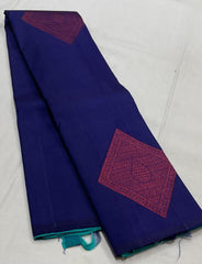 BLUE BORDERLESS SAREE