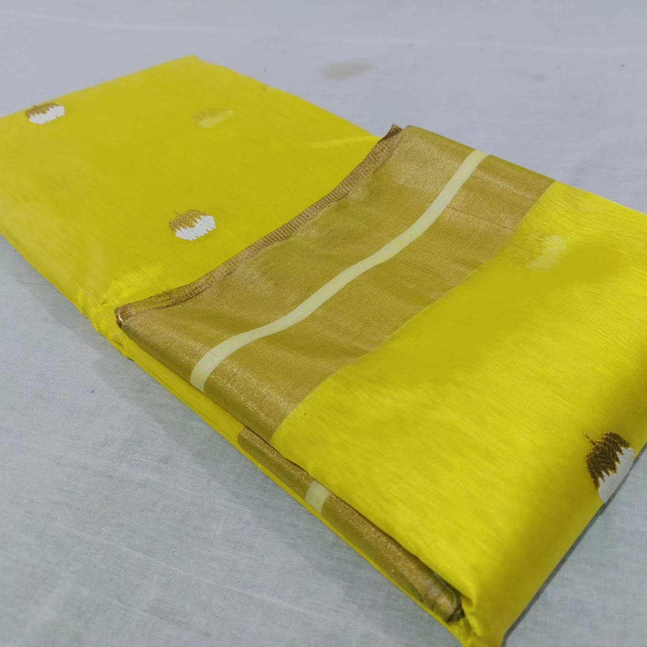 YELLOW CHANDERI SAREE