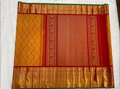 YELLOW / RED GADWAL KANCHI  PATTU SAREE