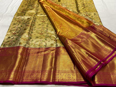 GOLD / PINK KANCHI TISSUE SAREE