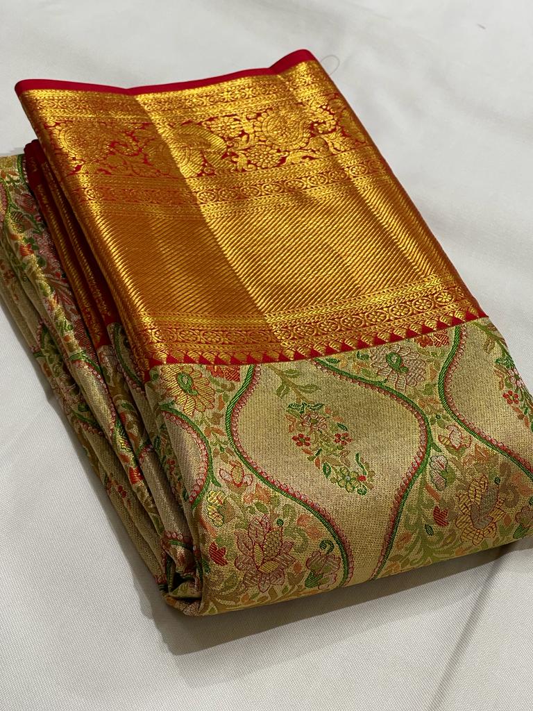 GOLD KANCHI TISSUE SAREE