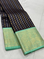 BLACK / GREEN BUTTI'S KANCHI SAREE