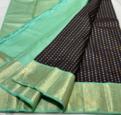 BLACK / GREEN BUTTI'S KANCHI SAREE