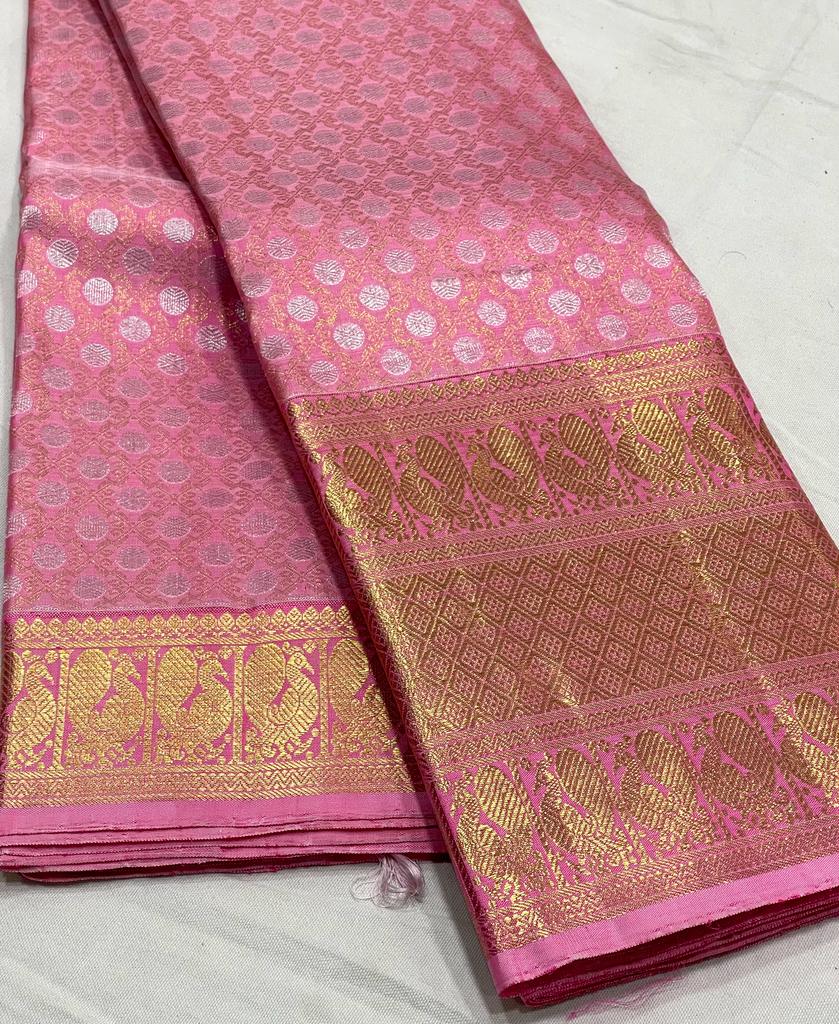 PINK KANCHI TISSUE SAREE