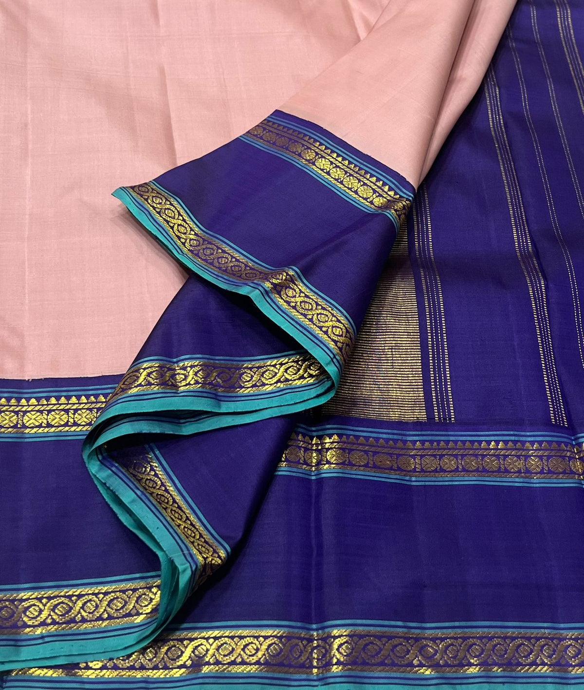 BLUSH PINK / PURPLE KANCHI SAREE