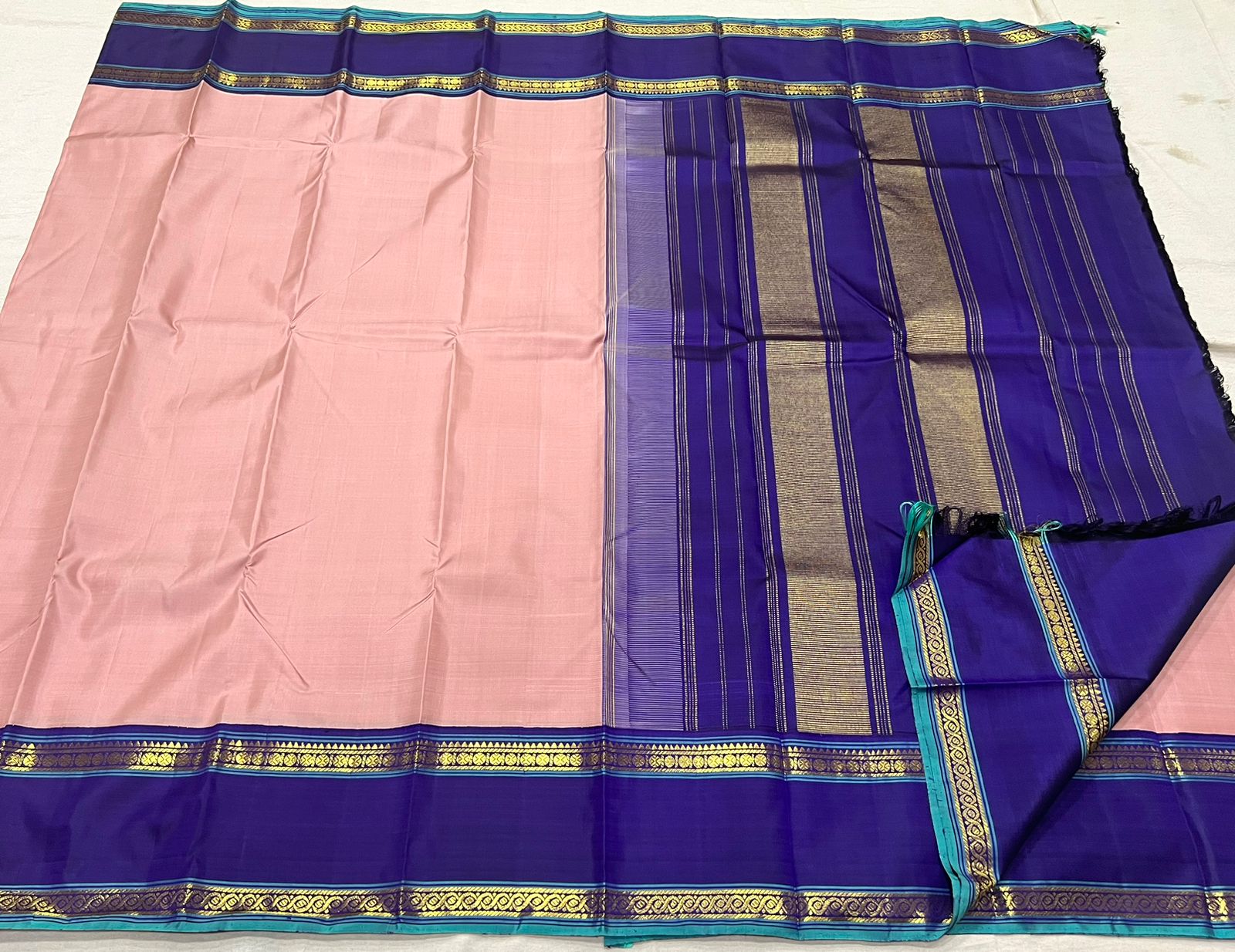 BLUSH PINK / PURPLE KANCHI SAREE