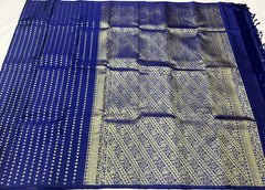 ROYAL BLUE BORDERLESS SAREES