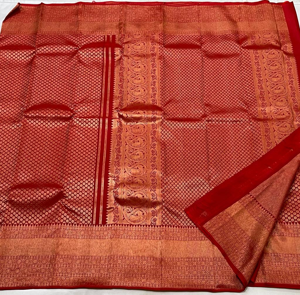 RED AND GOLD KANCHI SAREE