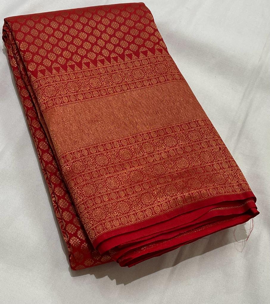 RED AND GOLD KANCHI SAREE