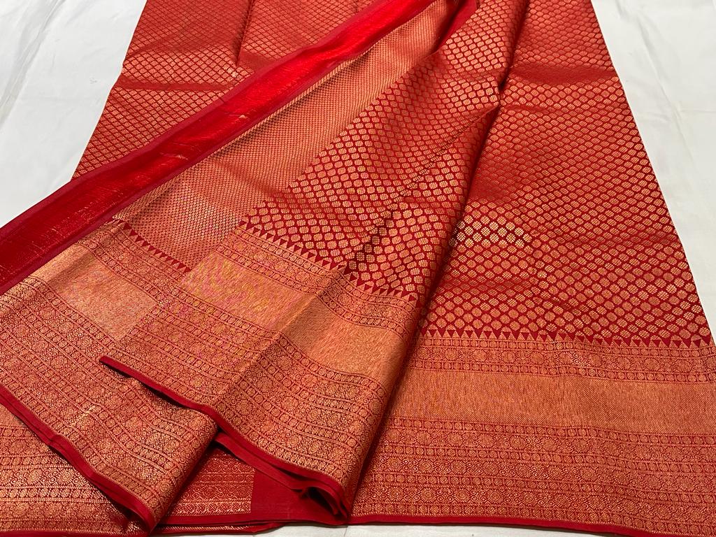 RED AND GOLD KANCHI SAREE