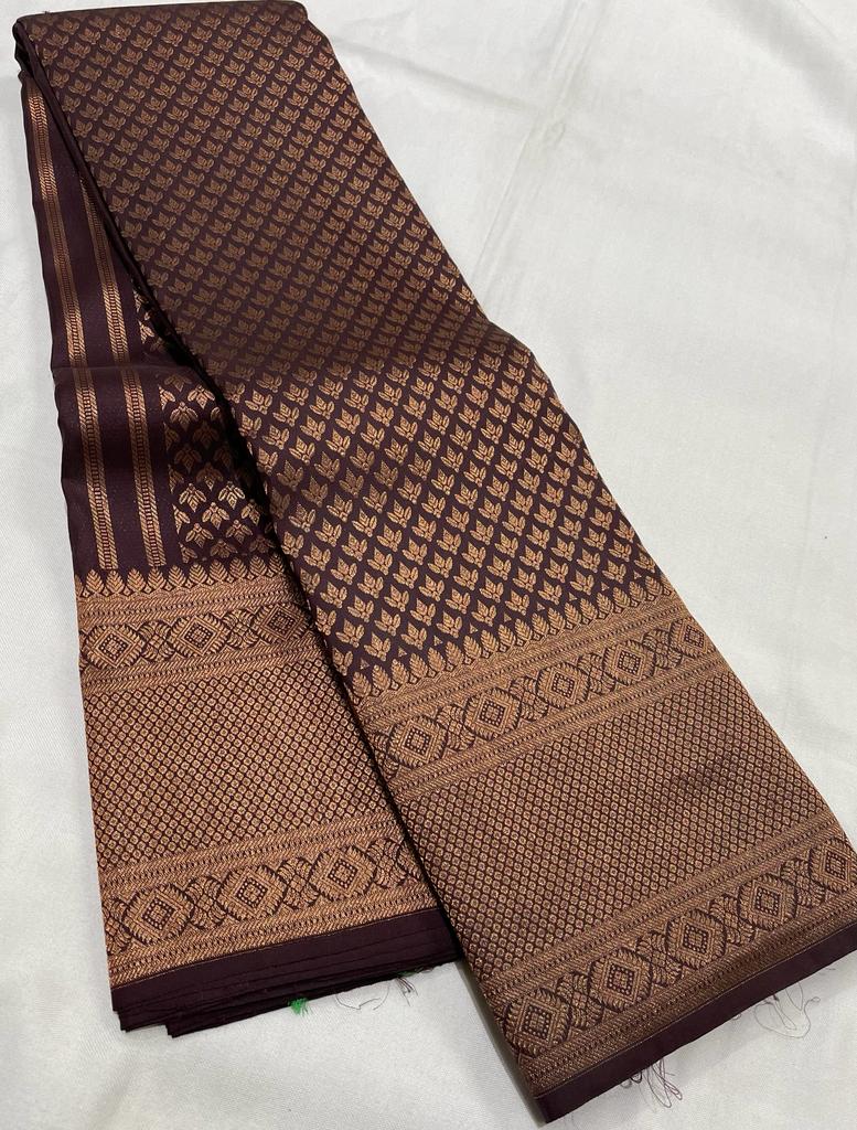 BROWN  KANCHI SAREE