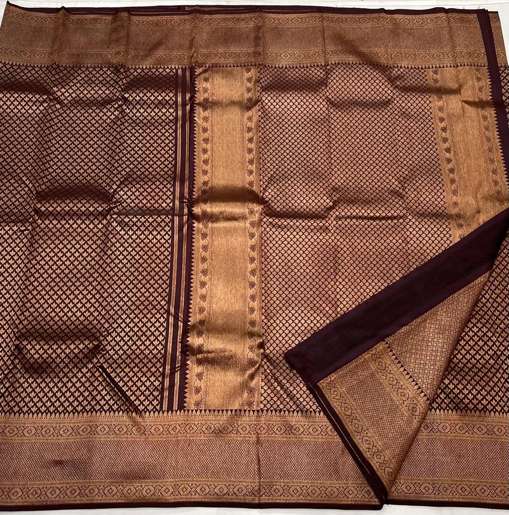 BROWN  KANCHI SAREE