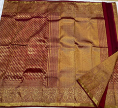 MAROON AND GOLD  KANCHI SAREE