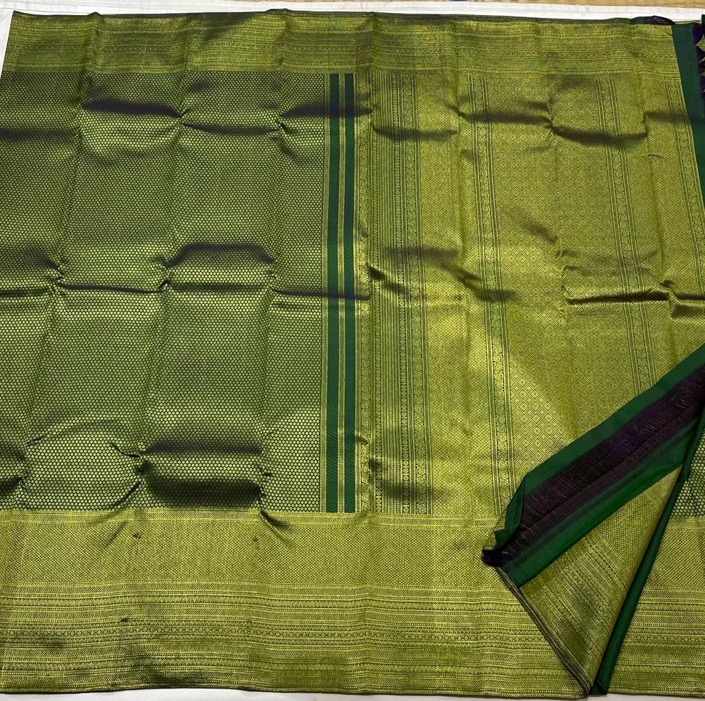 GREEN AND GOLD  KANCHI SAREE