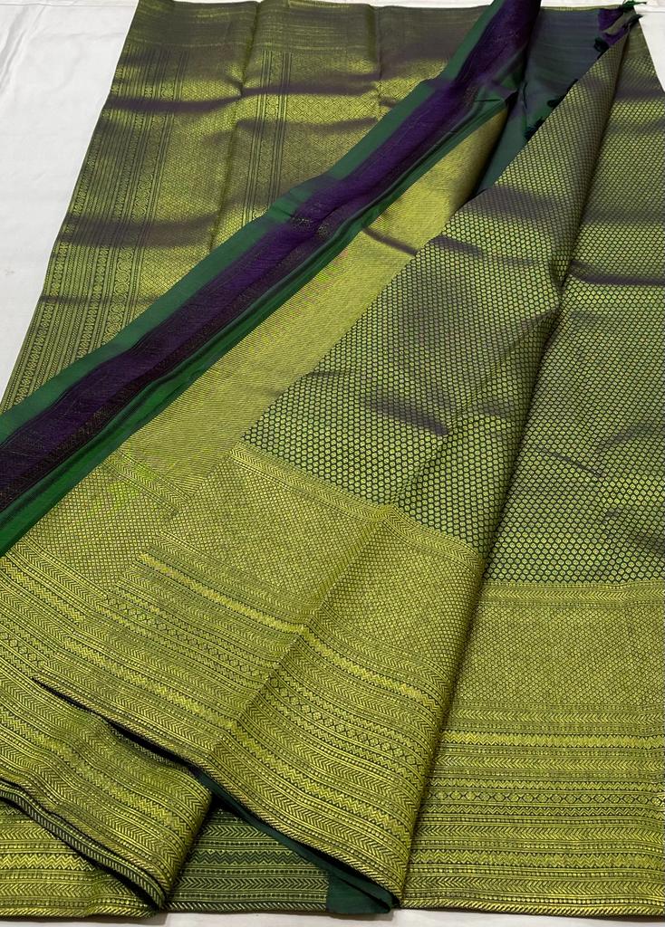 GREEN AND GOLD  KANCHI SAREE