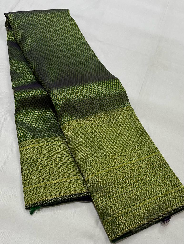 GREEN AND GOLD  KANCHI SAREE