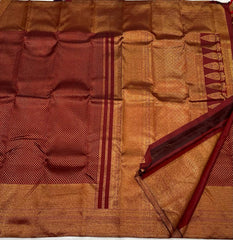 MAROON AND GOLD  KANCHI SAREES