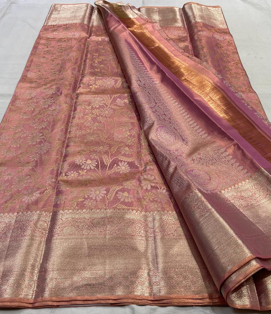 PEACH PINK KANCHI SAREE