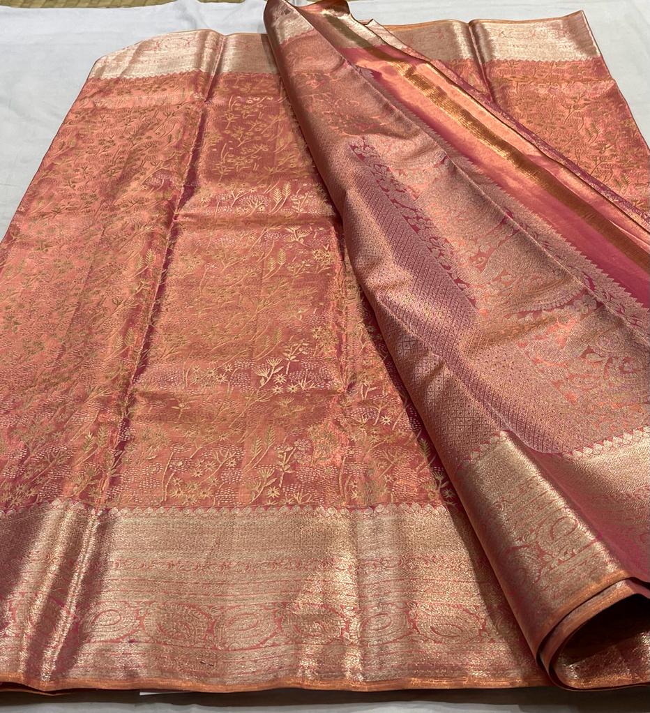 PEACH PINK KANCHI SAREE