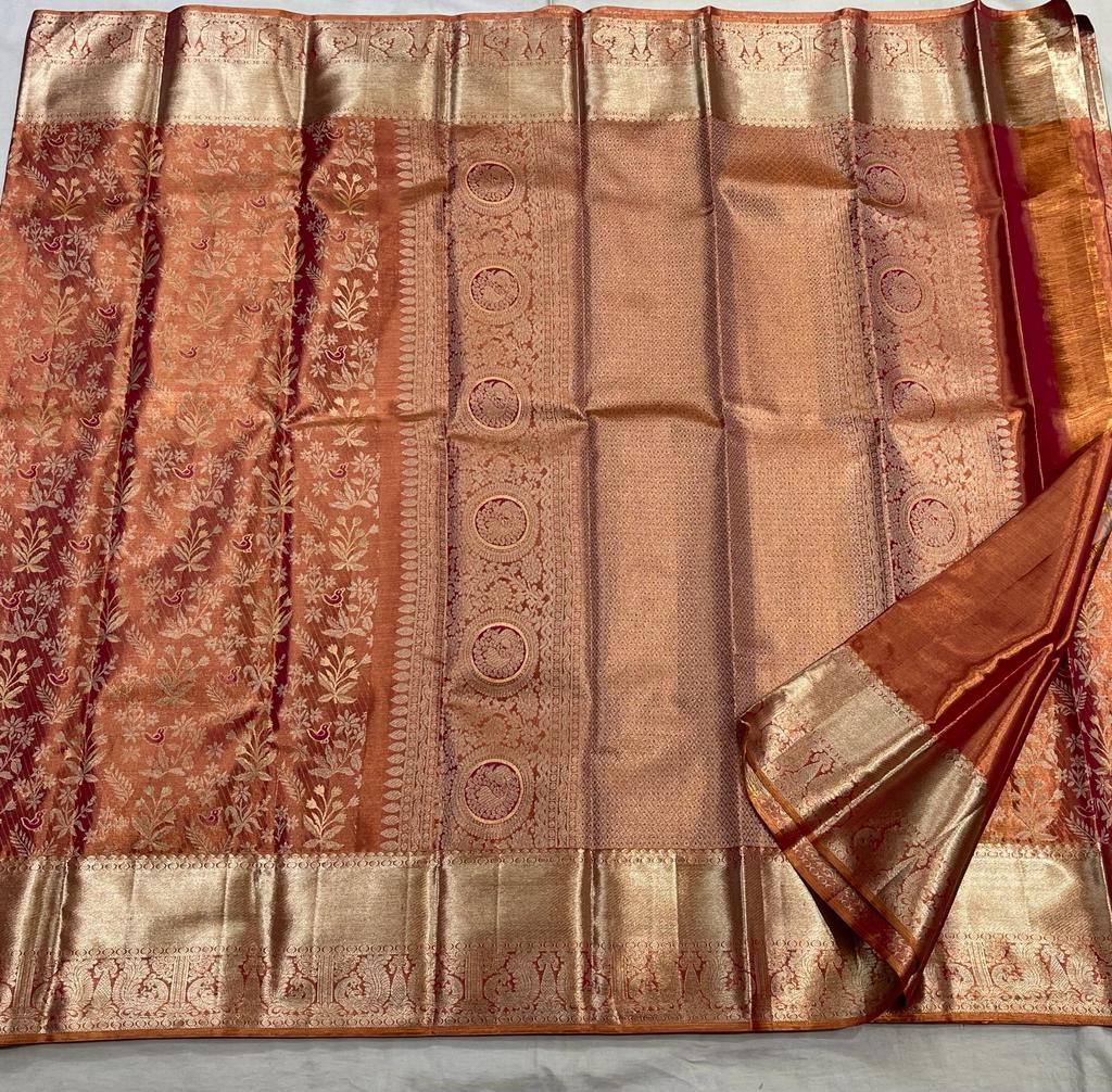 PEACH PINK KANCHI SAREE