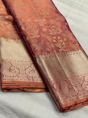 PEACH PINK KANCHI SAREE