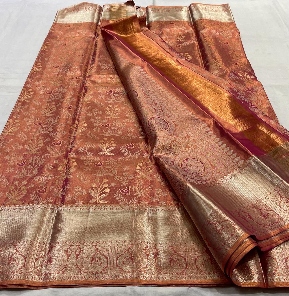 PEACH PINK KANCHI SAREE