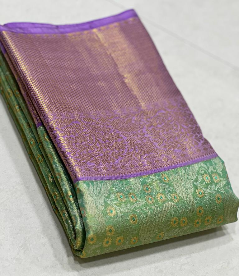 GREEN /  LAVENDER  PINK  KANCHI SAREES